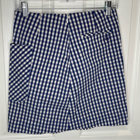 Tory Burch Sport Gingham Plaid Tennis Golf Skirt Blue/White Preppy Academia XS - Picture 2 of 11